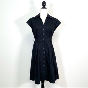 Cynthia Steffe V Neck Cap Sleeve Flare Button Down